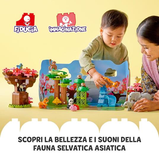 LEGO DUPLO 10974 Animali dell'Asia, Tappetino da Gioco con Elefante  Giocattolo e Mattoncino con Suoni, Giochi per Bambini - LEGO - Duplo -  Animali - Giocattoli