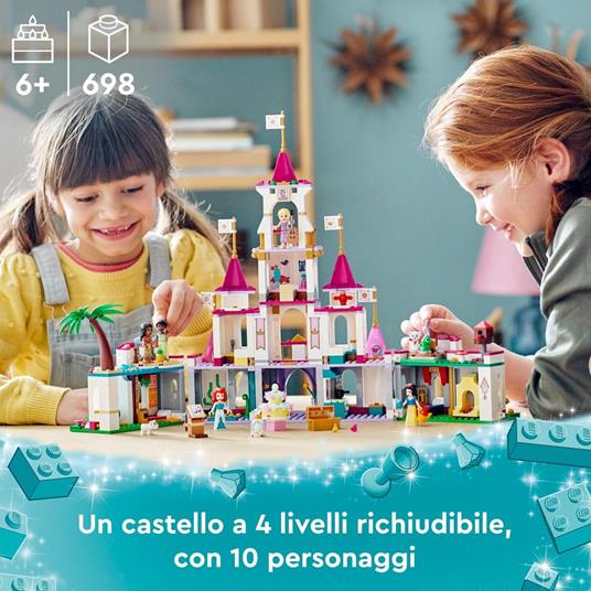 LEGO Disney Princess 43205 Il Grande Castello delle Avventure, Set con Mini Bamboline di Ariel, Moana, Rapunzel e Biancaneve - 2