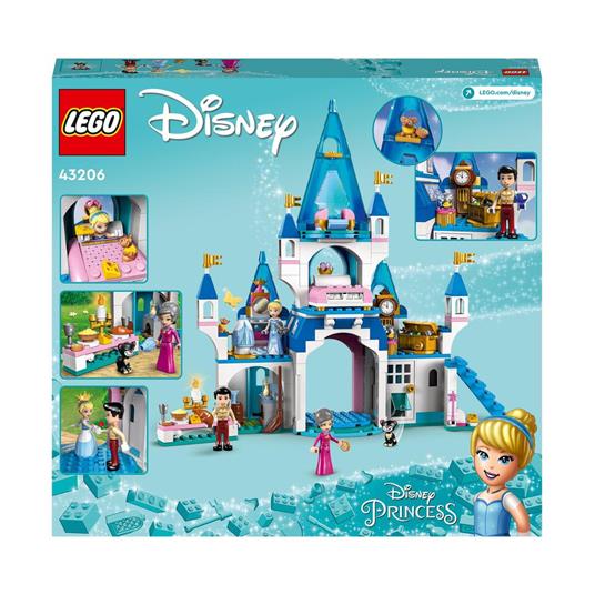LEGO Principessa Disney 43206 Il Castello di Cenerentola e del Principe  Azzurro, Idea Regalo, Giocattolo per Bambini 5+ Anni