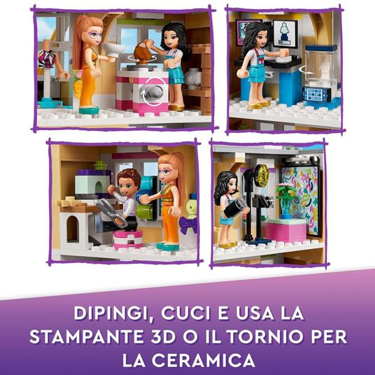 LEGO Friends 41711 La Scuola d’Arte di Emma, Casa delle Bambole, Mini Bamboline, Idea Regalo per Bambine e Bambini da 8 Anni - 4