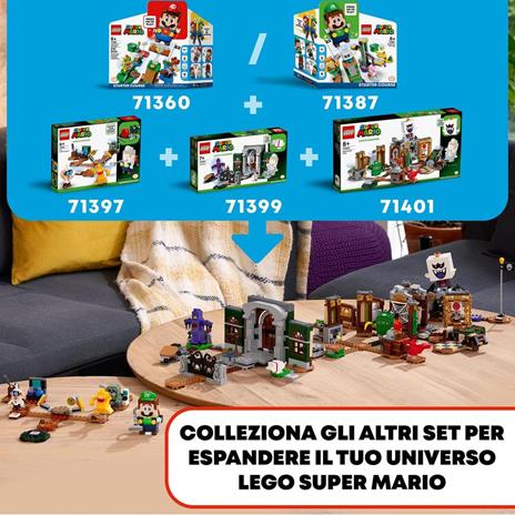 LEGO Super Mario Atrio di Luigi's Mansion - Pack di Espansione, Giocattolo da Costruire per Bambini con Ombretta e Boo, 71399 - 7