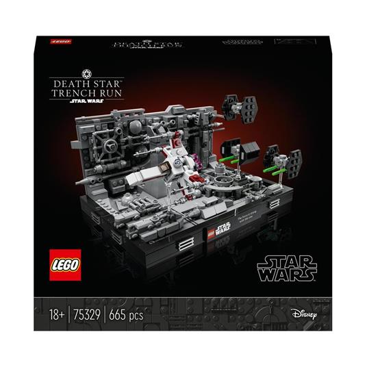 LEGO Star Wars 75329 Diorama Volo sulla Trincea della Morte Nera, Set Guerre Stellari per Adulti, TIE Advanced di Darth Vader