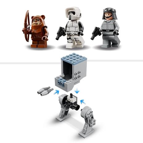 LEGO Star Wars 75332 AT-ST, Modellino da Costruire per Bambini in Età Prescolare dai 4 Anni con 3 Minifigure e Starter Brick - 5