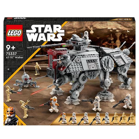 LEGO Star Wars 75337 Walker AT-TE, Modellino da Costruire, Gambe Snodabili, Cloni Soldato, Droidi da Battaglia e Droide Ragno