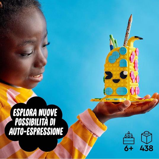 LEGO DOTS 41948 Simpatica Banana - Portapenne, Decorazione per la Cameretta, Giocattoli Creativi per Bambini di 6+ Anni - 2