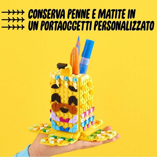 LEGO DOTS 41948 Simpatica Banana - Portapenne, Decorazione per la Cameretta, Giocattoli Creativi per Bambini di 6+ Anni - 6