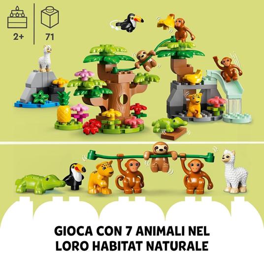 LEGO DUPLO 10973 Animali del Sud America, Giochi Educativi per Bambini dai 2 ai 5 Anni con 7 Figure di Animali Giocattolo - 3