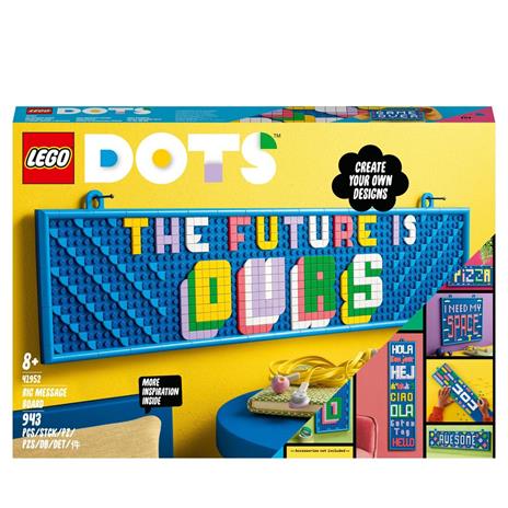 LEGO DOTS 41952 Bacheca Messaggi Grande, Decorazioni per la Camera dei Bambini, Lavagna Personalizzabile, Gioco Fai da Te