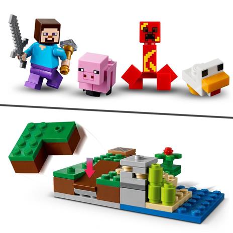 LEGO Minecraft 21177 L'agguato del Creeper, Mattoncini da Costruzione con Steve e 2 Minifigure, Giochi per Bambini 7+ Anni - 5
