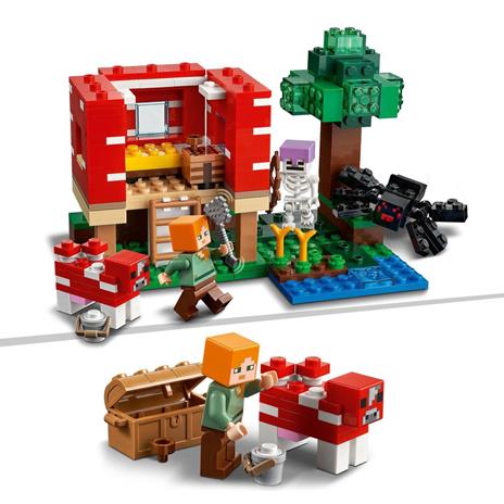 LEGO Minecraft 21179 La Casa dei Funghi, Giocattoli per Bambini di 8+ Anni, Idea Regalo con il Personaggio di Alex - 4