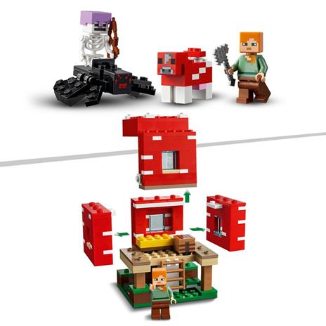 LEGO Minecraft 21179 La Casa dei Funghi, Giocattoli per Bambini di 8+ Anni, Idea Regalo con il Personaggio di Alex - 5