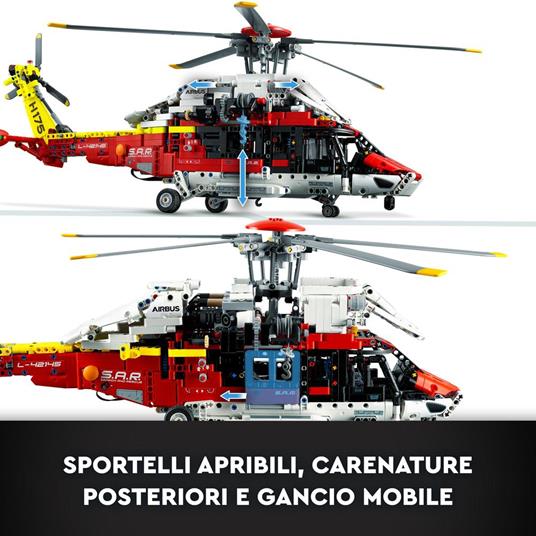 LEGO Technic 42145 Elicottero di Salvataggio Airbus H175, Set Modellismo per Bambini con Motore per la Rotazione dei Rotori - 4