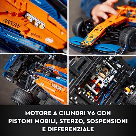 LEGO Technic 42141 Monoposto McLaren Formula 1 2022, Auto Replica F1, Set per Adulti Macchina da Corsa, Modellino Supercar - 4