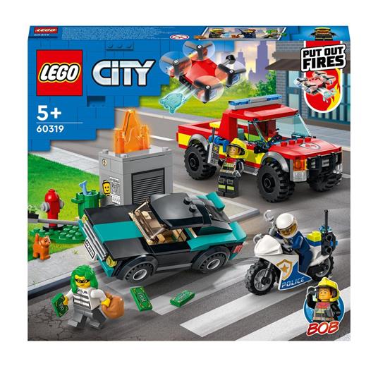 LEGO City Fire 60319 Soccorso Antincendio e Inseguimento della Polizia,  Camion Pompieri Giocattolo con Auto e Moto - LEGO - City Fire - Mestieri -  Giocattoli | IBS