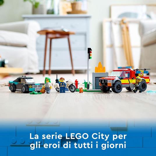 LEGO City Fire 60319 Soccorso Antincendio e Inseguimento della Polizia, Camion Pompieri Giocattolo con Auto e Moto - 6