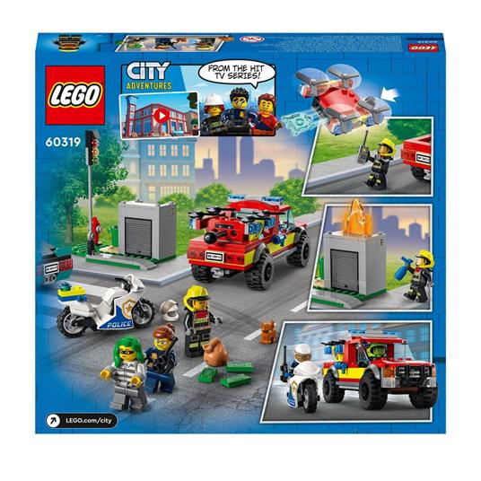 LEGO City Fire 60319 Soccorso Antincendio e Inseguimento della Polizia,  Camion Pompieri Giocattolo con Auto e Moto - LEGO - City Fire - Mestieri -  Giocattoli | IBS