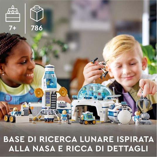 LEGO City 60350 Base di Ricerca Lunare, Centro Spaziale Giocattolo NASA con Veicolo Rover e 6 Minifigure di Astronauti - 3