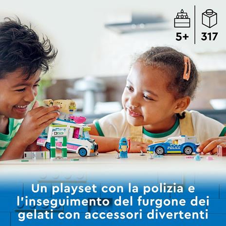 LEGO City Police 60314 Il Furgone dei Gelati e l'Inseguimento della Polizia, Giochi per Bambini di 5+ Anni, Camion Giocattolo - 2