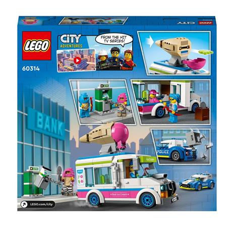LEGO City Police 60314 Il Furgone dei Gelati e l'Inseguimento della Polizia, Giochi per Bambini di 5+ Anni, Camion Giocattolo - 9