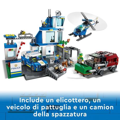 LEGO City Police 60316 Stazione di Polizia, con Camion della Spazzatura ed Elicottero Giocattolo, Giochi per Bambini - 3