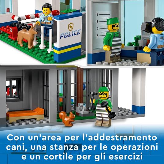 LEGO City Police 60316 Stazione di Polizia, con Camion della Spazzatura ed  Elicottero Giocattolo, Giochi per Bambini - LEGO - City Police - Mestieri -  Giocattoli