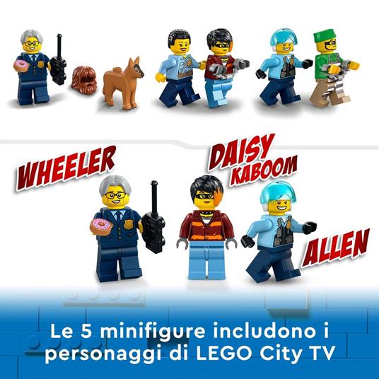 LEGO City Police 60316 Stazione di Polizia, con Camion della Spazzatura ed  Elicottero Giocattolo, Giochi per Bambini