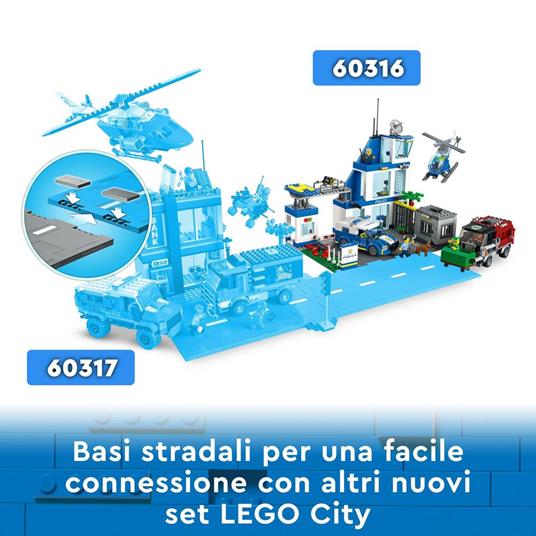 LEGO City Police 60316 Stazione di Polizia, con Camion della Spazzatura ed Elicottero Giocattolo, Giochi per Bambini - 7