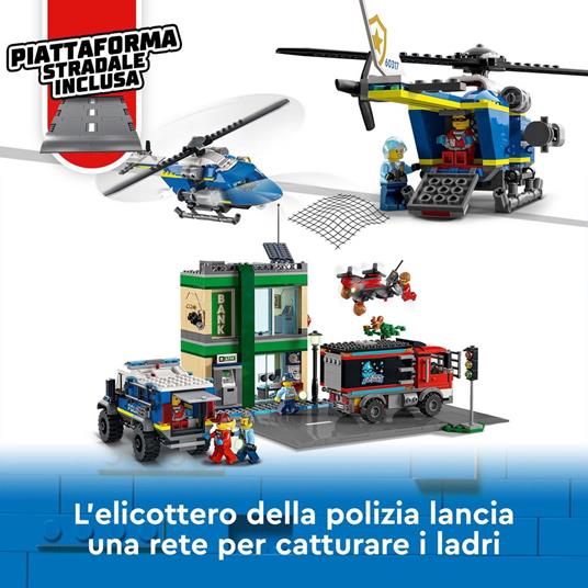 LEGO City Police 60317 Inseguimento della Polizia alla Banca, con  Elicottero, Drone e 2 Camion, Giocattolo Bambini 7+ Anni - LEGO - City  Police - Mestieri - Giocattoli