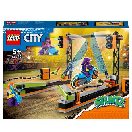 LEGO City Stuntz 60340 Sfida Acrobatica delle Lame, Moto Giocattolo con Minifigure, Giochi per Bambini e Bambine dai 5 Anni