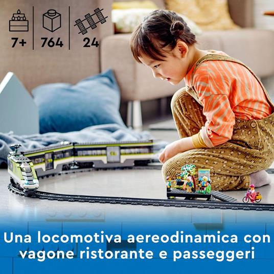 LEGO City 60337 Treno Passeggeri Espresso, con Locomotiva Giocattolo  Telecomandata con Luci e Binari, Giochi per Bambini - LEGO - City - Mezzi  pesanti - Giocattoli