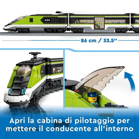 LEGO City 60337 Treno Passeggeri Espresso, con Locomotiva Giocattolo Telecomandata con Luci e Binari, Giochi per Bambini - 4