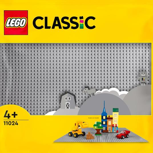 LEGO Classic 11024 Base Grigia, Tavola per Costruzioni Quadrata con 48x48 Bottoncini, Piattaforma Classica per Mattoncini - 3