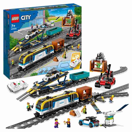 Lego city 60336 treno merci, locomotiva telecomandata con suoni e binari,  gru giocattolo, giochi per bambini dai 7 anni - LEGO - Veicoli - Giocattoli  | IBS