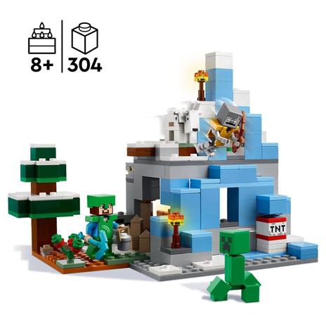 LEGO Minecraft 21243 I Picchi Ghiacciati, Modellino da Costruire con Caverna e Personaggi Steve, Creeper e Capra, Idee Regalo - 3