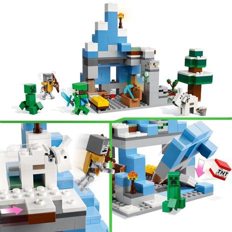 LEGO Minecraft 21243 I Picchi Ghiacciati, Modellino da Costruire con Caverna e Personaggi Steve, Creeper e Capra, Idee Regalo - 4