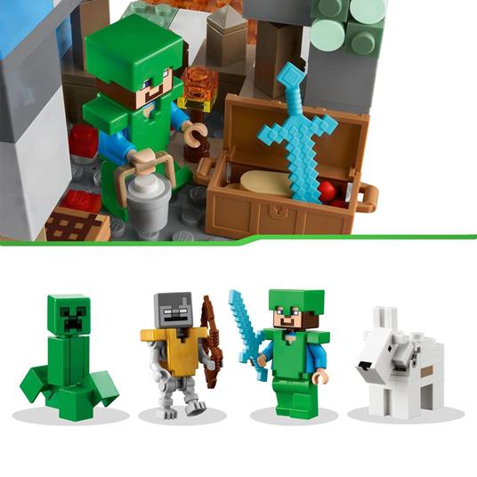 LEGO Minecraft 21243 I Picchi Ghiacciati, Modellino da Costruire con Caverna e Personaggi Steve, Creeper e Capra, Idee Regalo - 5