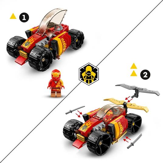LEGO NINJAGO 71780 Auto da Corsa Ninja di Kai - EVOLUTION, Set 2in1 con Macchina Giocattolo e Fuoristrada, Giochi per Bambini - 4