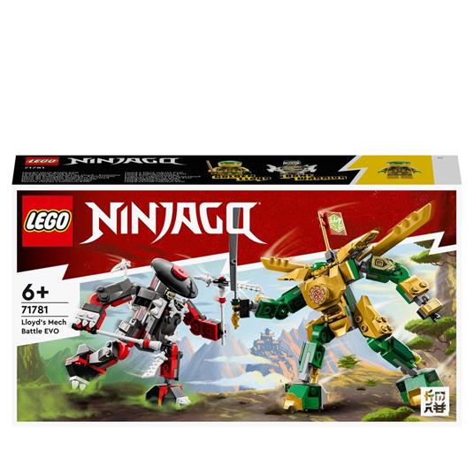 LEGO NINJAGO 71781 Mech da Battaglia di Lloyd - EVOLUTION, Set con 2 Action Figure, Giochi per Bambini 6+ con Minifigure