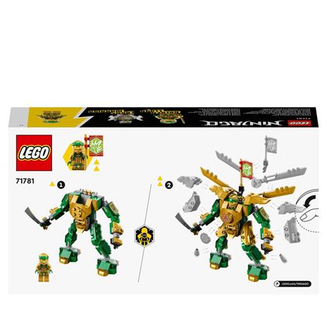 LEGO NINJAGO 71781 Mech da Battaglia di Lloyd - EVOLUTION, Set con 2 Action Figure, Giochi per Bambini 6+ con Minifigure - 8