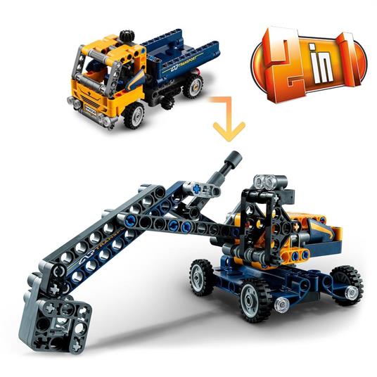 LEGO Technic 42147 Camion Ribaltabile, Set 2 in 1 con Camioncino ed  Escavatore Giocattolo, Giochi per Bambini 7+, Idee Regalo - LEGO - Technic  - Mezzi pesanti - Giocattoli