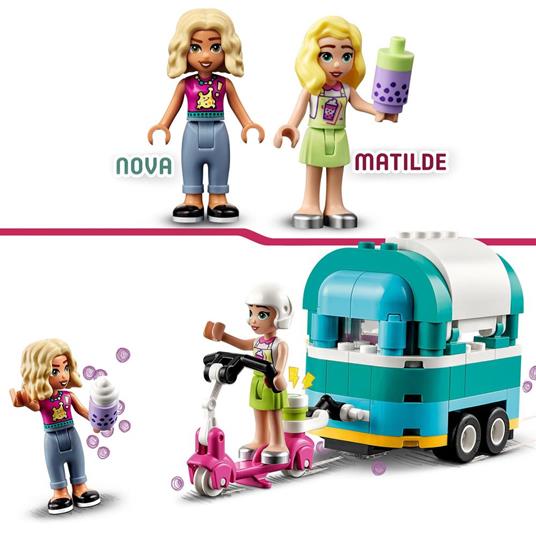 LEGO Friends 41733 Negozio Mobile di Bubble Tea, Giocattolo per Bambini 6+ con Monopattino e Mini Bamboline Nova e Matilde - 4