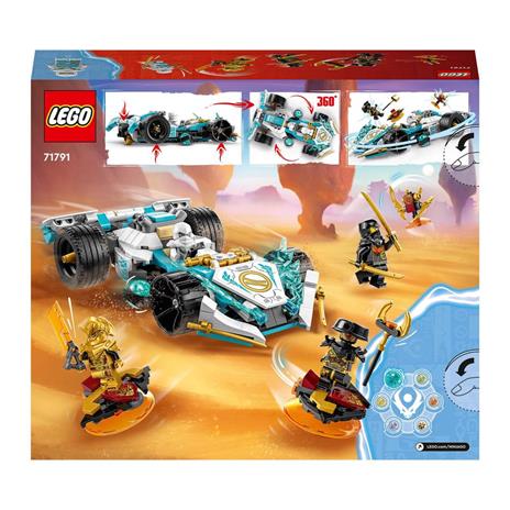 LEGO NINJAGO 71791 Auto da Corsa Spinjitzu Dragon Power di Zane, Macchina Giocattolo con Funzione di Rotazione per Bambini 7+ - 9