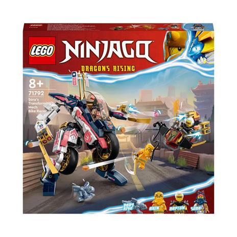 LEGO NINJAGO 71792 Moto-Mech Transformer di Sora, Set Giochi 2in1 con Action Figure Mech Trasformabile in Moto Giocattolo