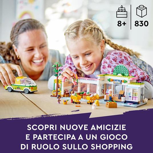 LEGO Friends 41729 Negozio di Alimentari Biologici, Supermercato Giocattolo per Bambini, Set con Camion e 4 Mini Bamboline - 2