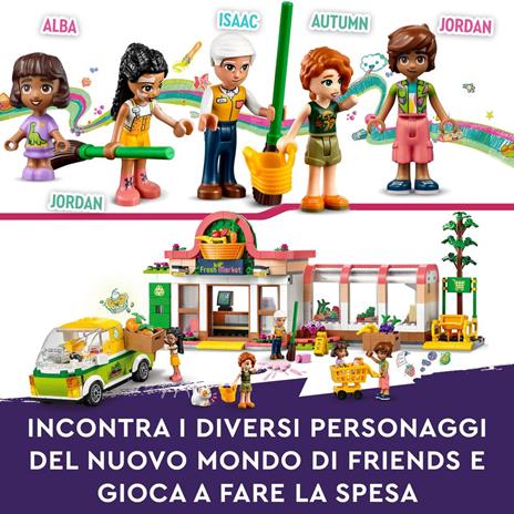 LEGO Friends 41729 Negozio di Alimentari Biologici, Supermercato Giocattolo per Bambini, Set con Camion e 4 Mini Bamboline - 4