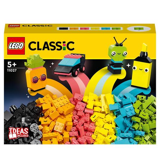 LEGO Classic 11027 Divertimento Creativo - Neon, Costruzioni in Mattoncini  con Macchina Giocattolo, Giochi per Bambini 5+ - LEGO - LEGO Classic - Set  mattoncini - Giocattoli | IBS