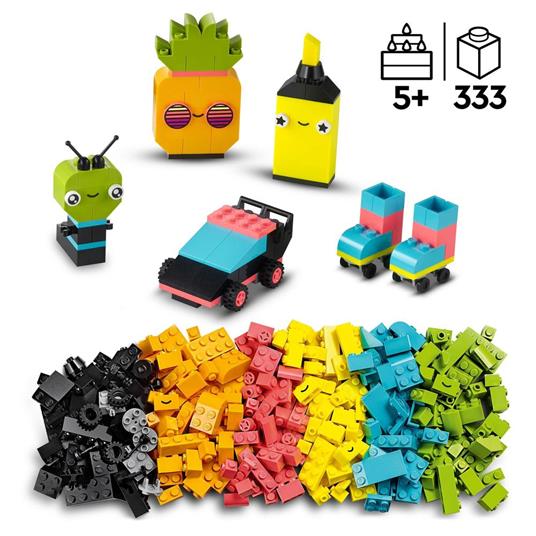 LEGO Classic 11027 Divertimento Creativo - Neon, Costruzioni in Mattoncini con Macchina Giocattolo, Giochi per Bambini 5+ - 3