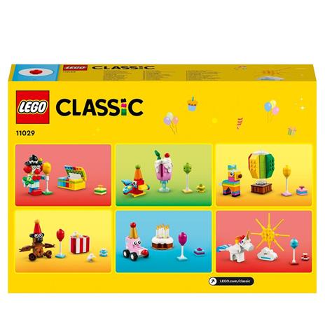 LEGO Classic 11029 Party Box Creativa, Giochi per Bambini 5+ da Condividere in Famiglia con 12 Mini-Costruzioni in Mattoncini - 8