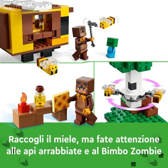 LEGO Minecraft 21241 Il Cottage dell'Ape, Modellino da Costruire Fattoria  con Animali Giocattolo, Idee Regalo di Compleanno - LEGO - Minecraft - TV &  Movies - Giocattoli