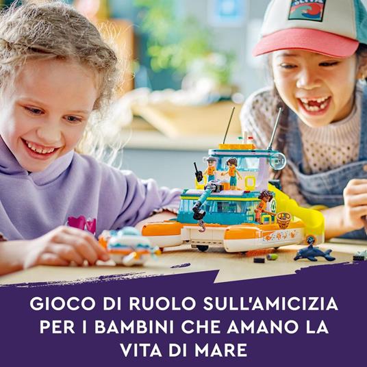 LEGO Friends 41734 Catamarano di Salvataggio Barca Giocattolo con Animali e Sottomarino Set Educativo Regalo per Bambini 7+ - 2